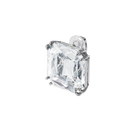 Mesmera earring, Square cut crystal, White, Rhodium plated